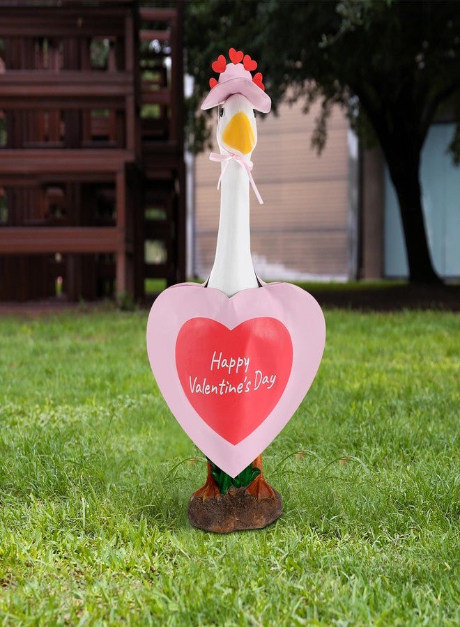 Arrowbash Valentine Goose Outfit Pink Heart Goose Clothes Porch Goose Outfits Concrete Goose Outfits for 23" Cement Goose, Goose Costume for Outdoor Statue Patio Yard Lawn Art Decoration - Image 4