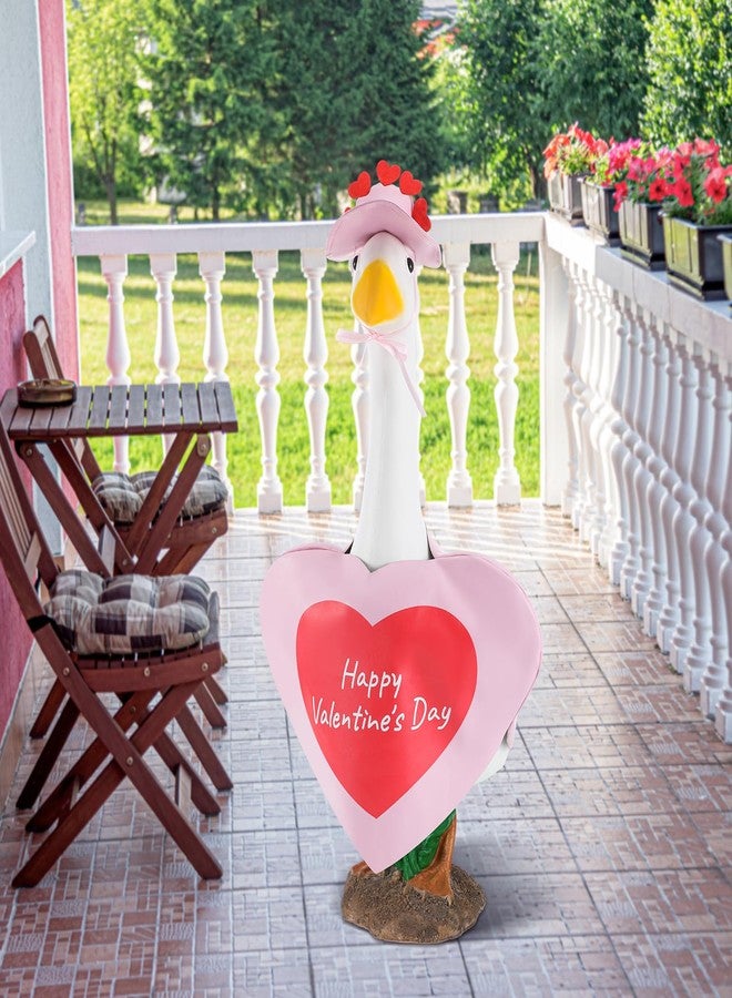 Arrowbash Valentine Goose Outfit Pink Heart Goose Clothes Porch Goose Outfits Concrete Goose Outfits for 23" Cement Goose, Goose Costume for Outdoor Statue Patio Yard Lawn Art Decoration - Image 5
