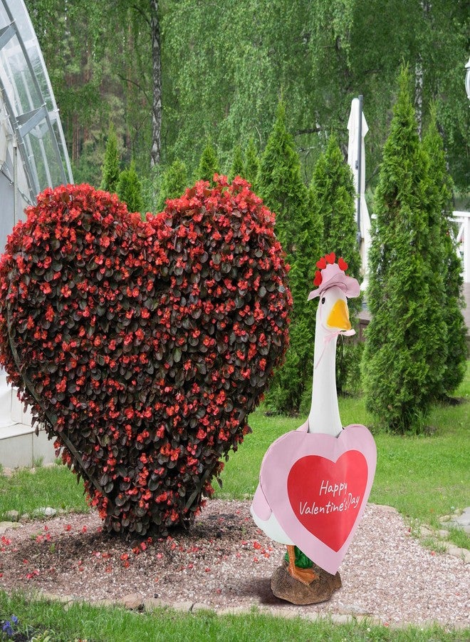 Arrowbash Valentine Goose Outfit Pink Heart Goose Clothes Porch Goose Outfits Concrete Goose Outfits for 23" Cement Goose, Goose Costume for Outdoor Statue Patio Yard Lawn Art Decoration - Image 3