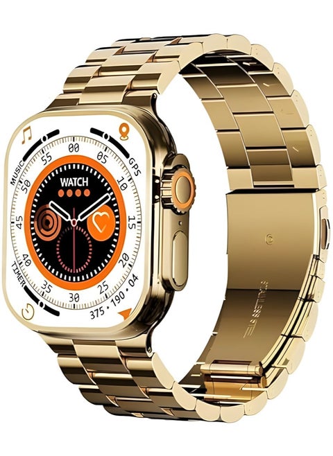 X8 Ultra Max Smart Watch with 2 Straps NFC Bluetooth Wireless Charging (Golden Edition)