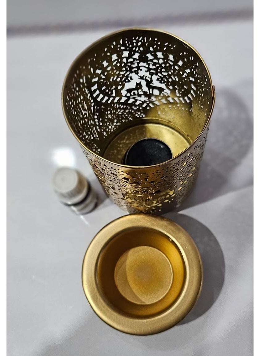 R.R.V. INTERNATIONAL RRV INTERNATIONAL Aroma Oil Burner Tea Light Oil Warmer for Home Decor Fragrance with Tea Light Candle and Aroma Oils Made by Galvanized Metal  - Image 5
