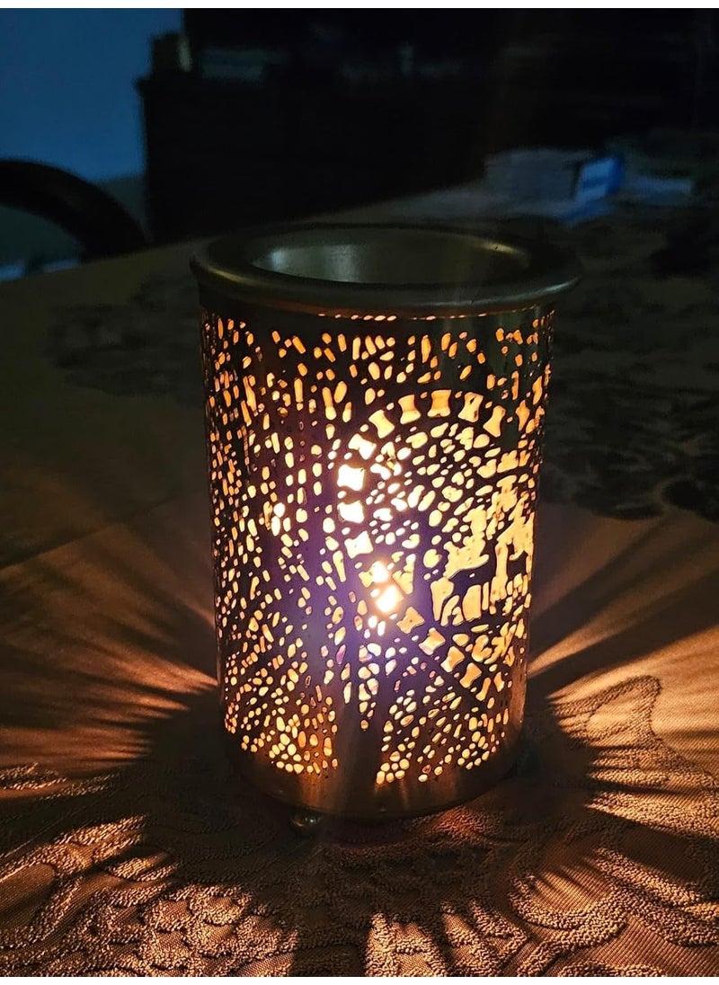 R.R.V. INTERNATIONAL RRV INTERNATIONAL Aroma Oil Burner Tea Light Oil Warmer for Home Decor Fragrance with Tea Light Candle and Aroma Oils Made by Galvanized Metal  - Image 2