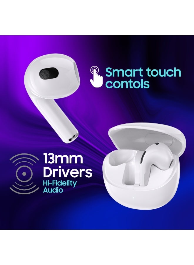 GRABIT GTunes Mini Wireless Earbuds with Charging Case – True Stereo Sound, Bluetooth 5.3, Touch Control, IPX5 Waterproof, Long-Lasting Battery (Black) - Image 4