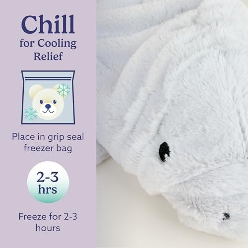warmies Microwavable & Weighted Stuffed Animals, Manatee - Heated Stuffed Animal Plushie for Warmth & Comfort - Cute Soft Plush Toys for Adults & Children (Boys, Girls, Babies & Toddlers) - Image 5