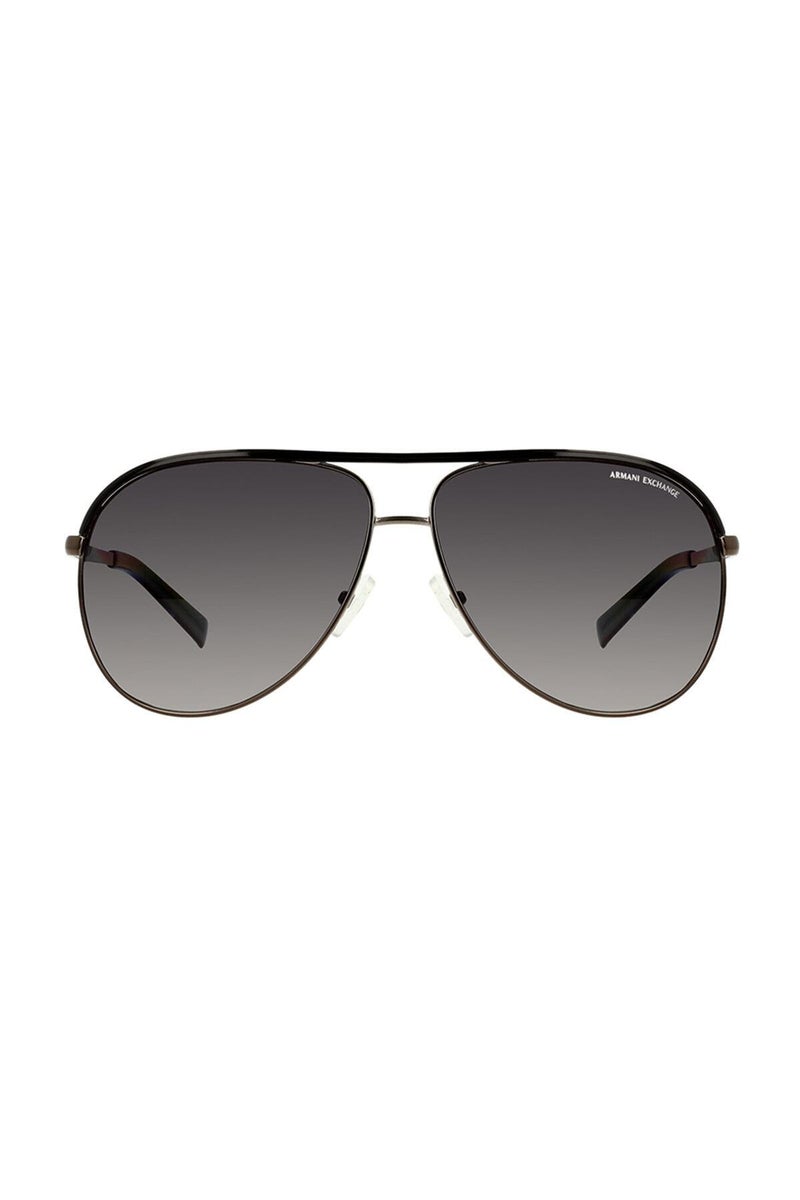 Armani Exchange Pilot Sunglasses For Unisex - Gloss Grey Black - Image 1