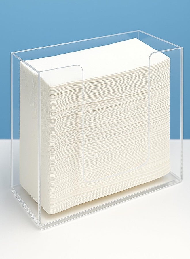 Hilislog Bathroom Paper Towel Holder Countertop Clear Acrylic Napkin Holders Multifold Paper Towel Dispenser Counter Trifold C-Fold Z-Fold Disposable Hand Towels Dispenser for Kitchen Bathroom Toilet - Image 1