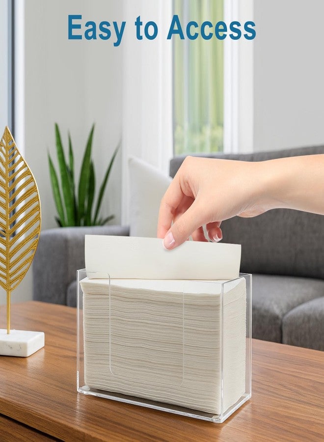 Hilislog Bathroom Paper Towel Holder Countertop Clear Acrylic Napkin Holders Multifold Paper Towel Dispenser Counter Trifold C-Fold Z-Fold Disposable Hand Towels Dispenser for Kitchen Bathroom Toilet - Image 4