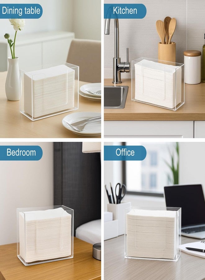 Hilislog Bathroom Paper Towel Holder Countertop Clear Acrylic Napkin Holders Multifold Paper Towel Dispenser Counter Trifold C-Fold Z-Fold Disposable Hand Towels Dispenser for Kitchen Bathroom Toilet - Image 2