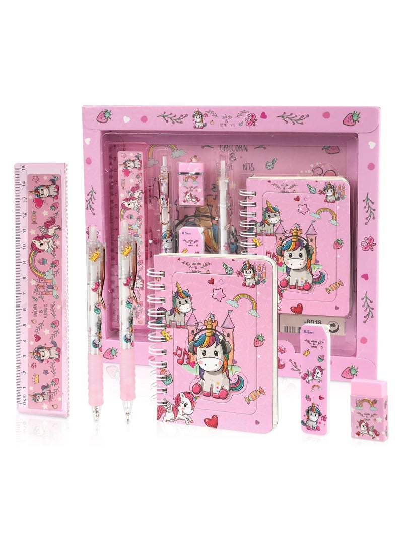 general Unicorn Stationery Gift Set for Kids - Includes Cute Gel Pen, Mechanical Pencil, Ruler, Eraser, Pencil Roller & Notebook - School Supplies for Unicorn Girl, Birthday Present - Image 1