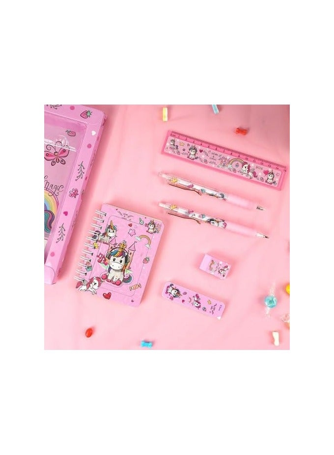 general Unicorn Stationery Gift Set for Kids - Includes Cute Gel Pen, Mechanical Pencil, Ruler, Eraser, Pencil Roller & Notebook - School Supplies for Unicorn Girl, Birthday Present - Image 4