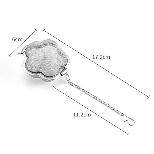 Mayata 2pcs Stainless steel fine mesh seasoning ball kitchen soup spice stew filter kitchen tool metal tea bag tea ball (2pcs Flower Shape),Silver,6cm - Image 5