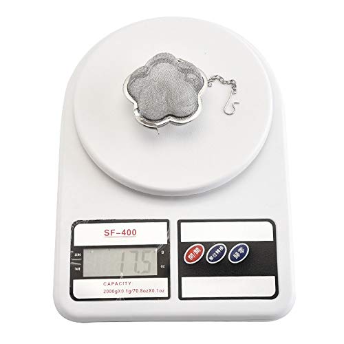 Mayata 2pcs Stainless steel fine mesh seasoning ball kitchen soup spice stew filter kitchen tool metal tea bag tea ball (2pcs Flower Shape),Silver,6cm - Image 4