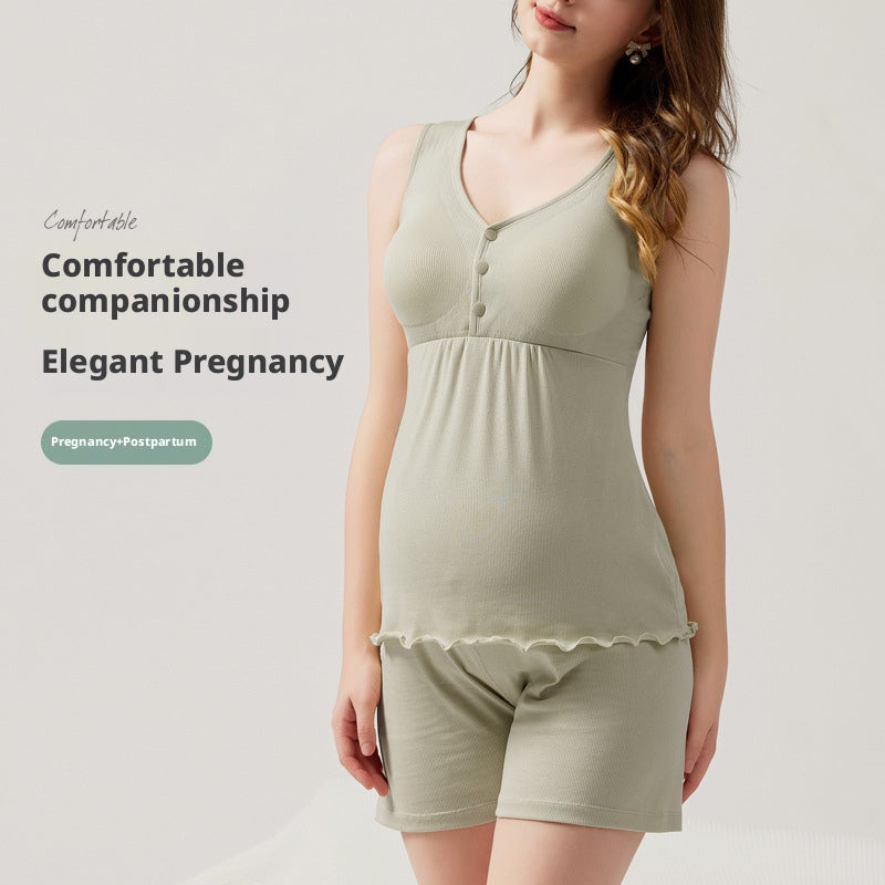 Maternity Nursing Cami Top & Shorts Set - Image 1