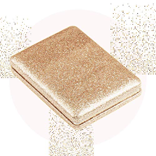 Scarlet Line Small Double Sided Foldable Purse Mirror for Women Rectangle Magnifying Hand Mirror for Makeup Handy Compact Travel Mirror, Rose Gold - Image 1