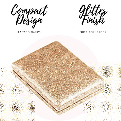 Scarlet Line Small Double Sided Foldable Purse Mirror for Women Rectangle Magnifying Hand Mirror for Makeup Handy Compact Travel Mirror, Rose Gold - Image 3