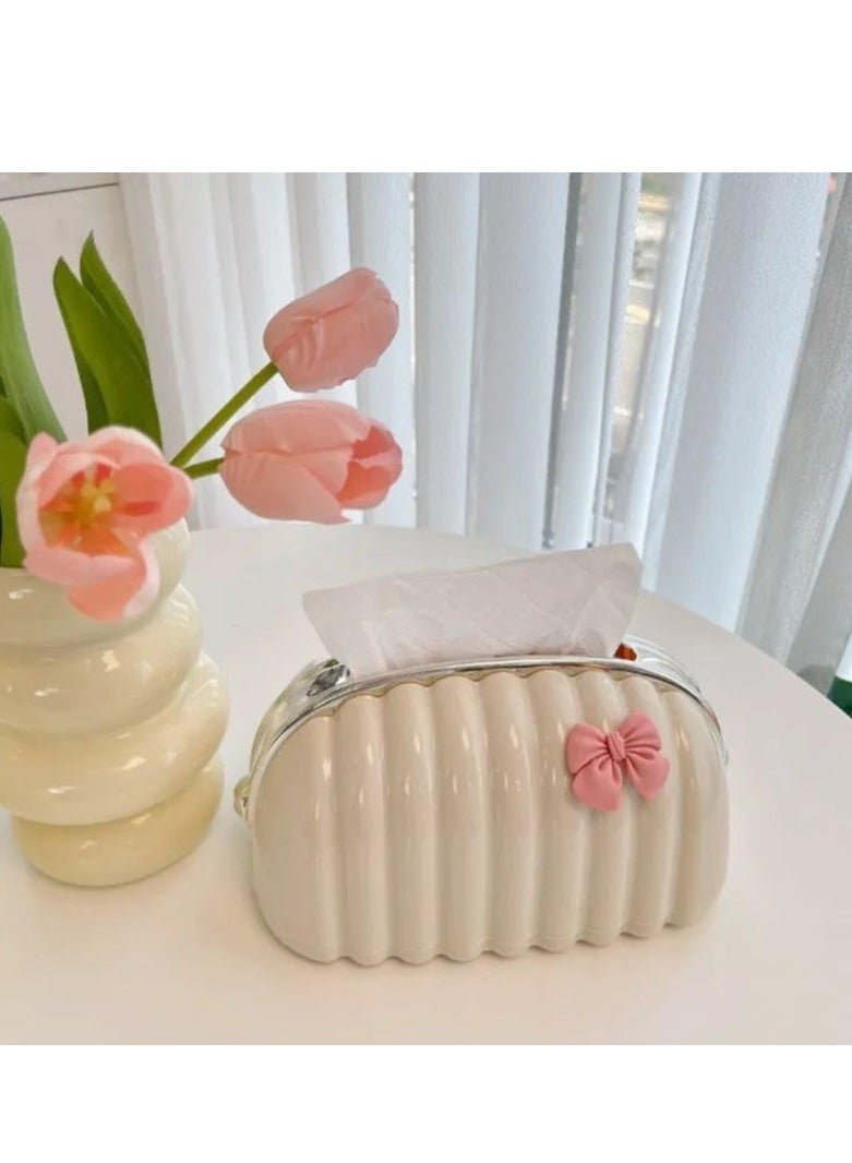 Cute Design Tissue Box Holder, Acrylic Bag Shape Tissue Dispenser, Decorative Piece, Suitable for Bathroom, Dresser, Nightstand, Office, Bedroom. - Image 2
