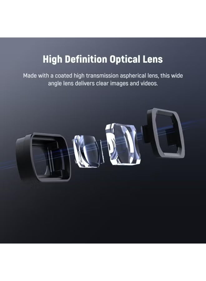 نيوير عدسة NEEWER بزاوية واسعة 0.75X متوافقة مع ملحقات DJI OSMO Pocket 3 Creator Combo، مجال رؤية موسع 108 درجة، عدسة كاميرا أكشن كروية مطلية مغناطيسيًا، LS-45 - Image 5