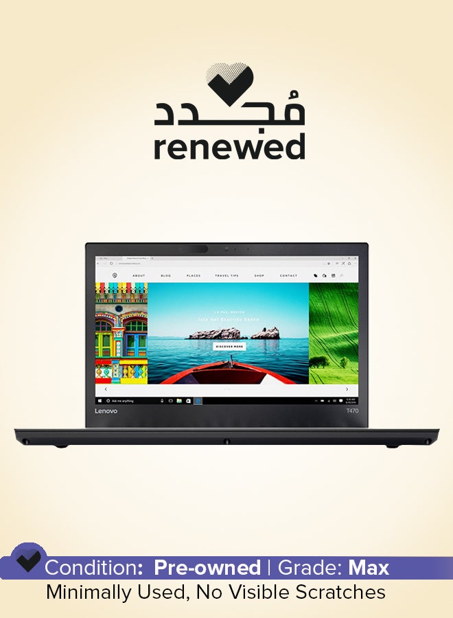 Renewed - ThinkPad T470 Laptop With 14-Inch Display, Intel Core i5 Processor/6th Gen/16GB RAM/256GB SSD /Intel FHD Graphics/Windows 10 Pro English Black