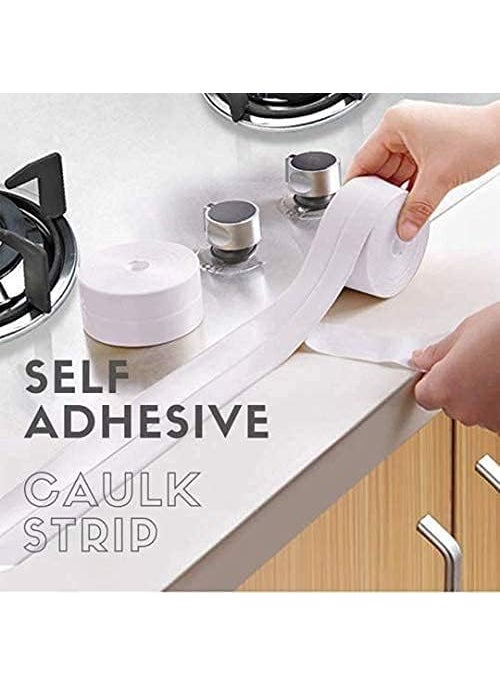 Bitrexup Bitrexup Oil Proof Caulk Tape Strip PVC Self Adhesive Caulking Sealing Tape for Kitchen Sink Platform Toilet Bathroom Shower and Bathtub 32m38cm white 1pcs  - Image 3