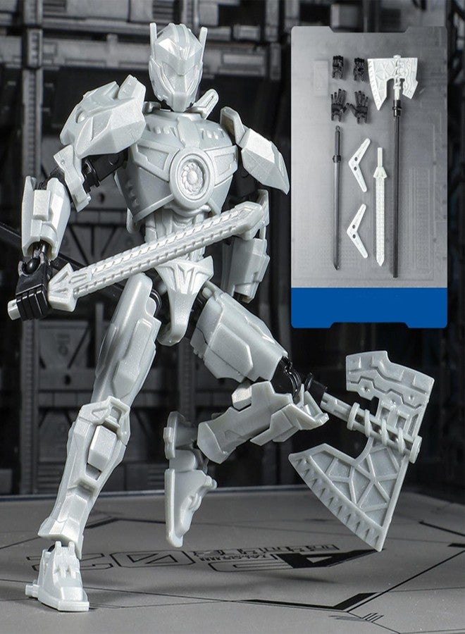 INOCEAN Action Figure Robot Toy, Dummy 13 Action Figure with Articulated Joints, Silver Wanderer Mech for Desktop Decor, Painting Models, Photography Accessories, Collectible Gift - Image 3