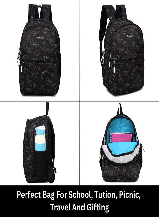 HYDER Kids 20L Zippy Dinosaur Backpack Best Stylish Waterproof Lightweight Casual/Picnic/Tuition/School Bag for Children Boys And Girls (Black) - Image 3