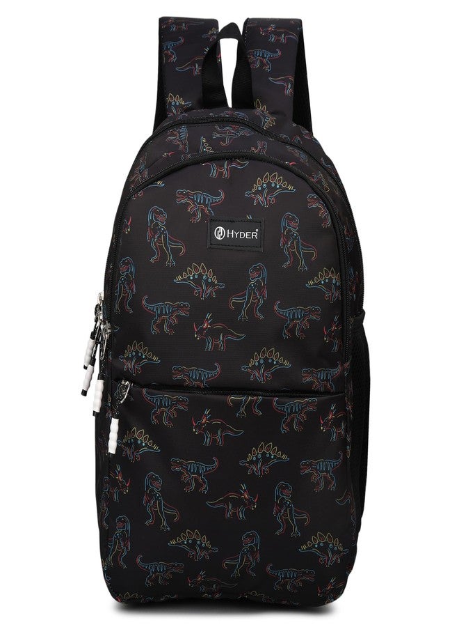 HYDER Kids 20L Zippy Dinosaur Backpack Best Stylish Waterproof Lightweight Casual/Picnic/Tuition/School Bag for Children Boys And Girls (Black) - Image 1