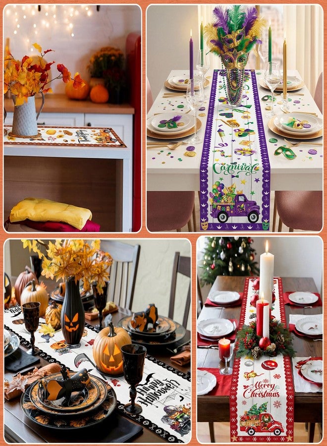 LemonRoad 12 Pcs Holiday Truck Table Runner 72 Inches Seasonal Table Runners Decor Summer 4th of July Patriotic Fall Kitchen Dining Decoration for Party Home Supplies - Image 5