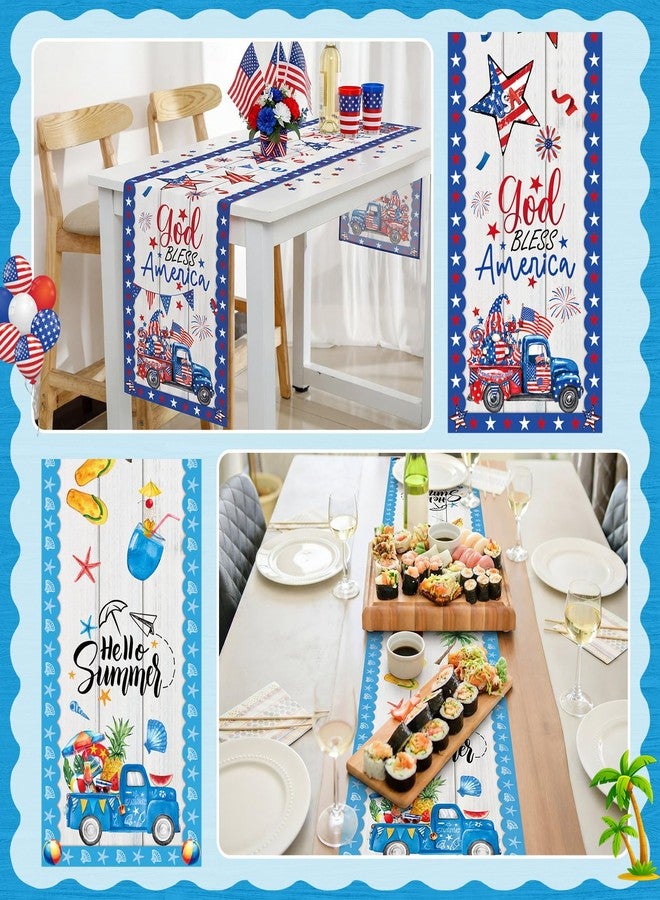 LemonRoad 12 Pcs Holiday Truck Table Runner 72 Inches Seasonal Table Runners Decor Summer 4th of July Patriotic Fall Kitchen Dining Decoration for Party Home Supplies - Image 3