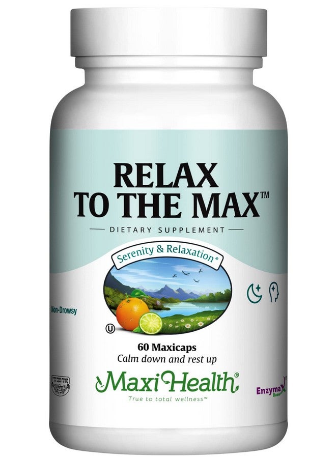 Maxi Health ماكسي هيلث - تركيبة تخفيف التوتر للاسترخاء القصوى (60 كبسولة) مع فيتامين C، كالسيوم، L-ثيانين، L-توراين وأحماض أمينية - مكملات طبيعية تمامًا للاسترخاء والهدوء - Image 1