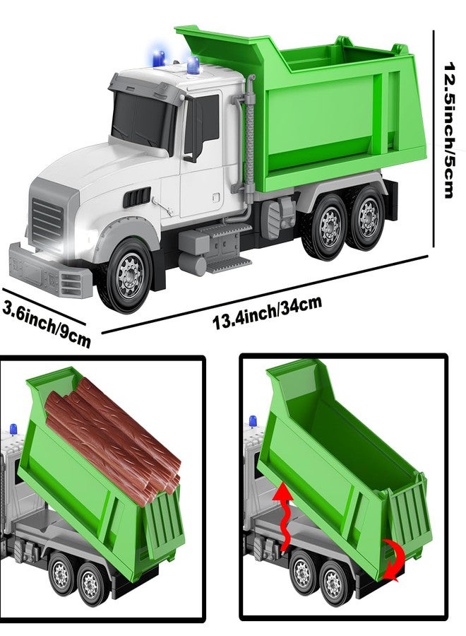 CALEST Remote Control Construction Dump Truck Toy RC Vehicle,6 Channel Truck Toys with 6 pcs Wood,2 Rechargeable Batteries,1/24 Scale Dump Trucks，Birthday Gifts Ideas for Boys Age 3-8 Year Old - Image 3
