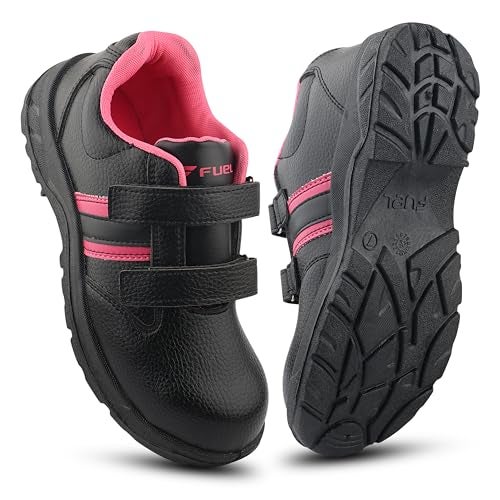 FUEL Riga Leather Industrial Safety Shoes for Women, PVC Single Density Sole, 100J Steel Toe Work Boots, Anti-Slip & Durable Heavy Engineering Footwear for Warehouse & Site Work (Pink-8UK) - Image 1