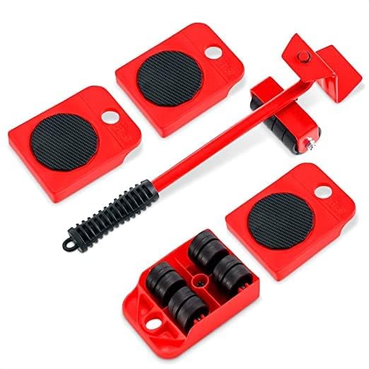 Kruptl Furniture Lifter Mover Tool Set with Furniture Pads Lifting Tool Furniture Mover Lifter for Household Furniture Lifter and Rollers Set for Home Appliance Multicolor Pack of 1 - Image 1