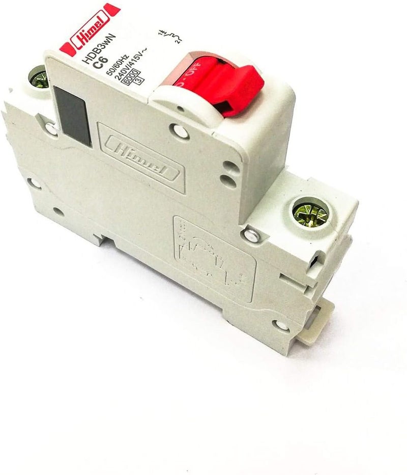 Himel قاطع الدائرة المصغر - MCB 6A 1Pole 6kA - HDB3WN1C6 هيميل - Image 2