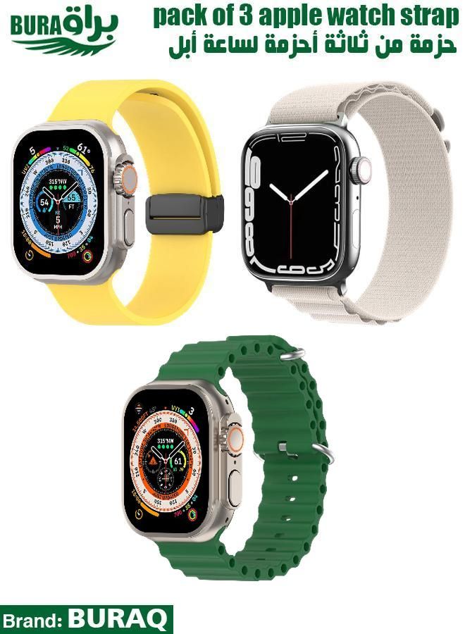 Apple Watch Band Strap For Apple Watch Ultra 2/Ultra 49mm, Series 10 46mm, 9/8/7 45mm, SE2/SE/6/5/4 44mm, 3/2/1 42mm