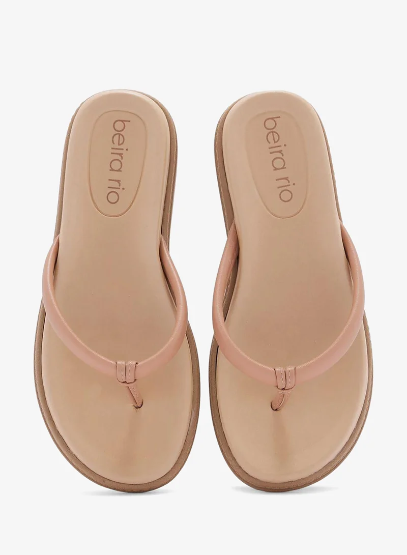 Beira Rio Nude Flat Sandals for Women – Stylish Ladies Flat Sandals & Comfortable Flat Slippers for Women | Best Price UAE