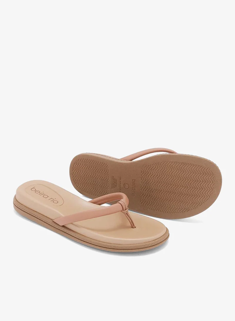 Beira Rio Nude Flat Sandals for Women – Stylish Ladies Flat Sandals & Comfortable Flat Slippers for Women | Best Price UAE