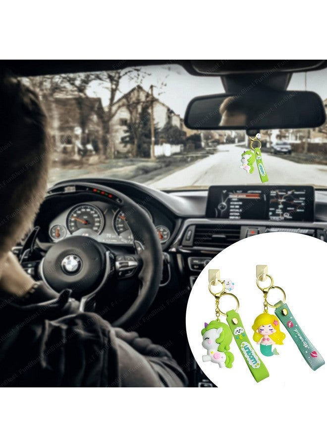 FunBlast Unicorn Key Ring Key Chain for Girls - Silicone Unicorn & Mermaid Key Chain for Bag/Door Key, Kawaii Key Rings, Car Key-Ring, Return Gifts (Green) - Image 4