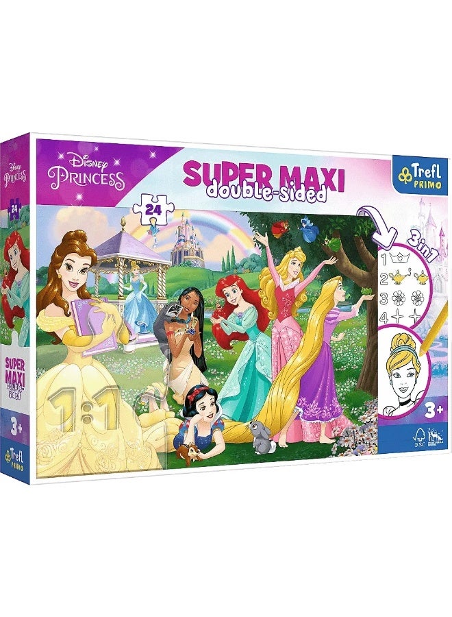 Trefl - Merry Princesses Double Sided 3 in 1 24 Pieces - 41008 - Image 1