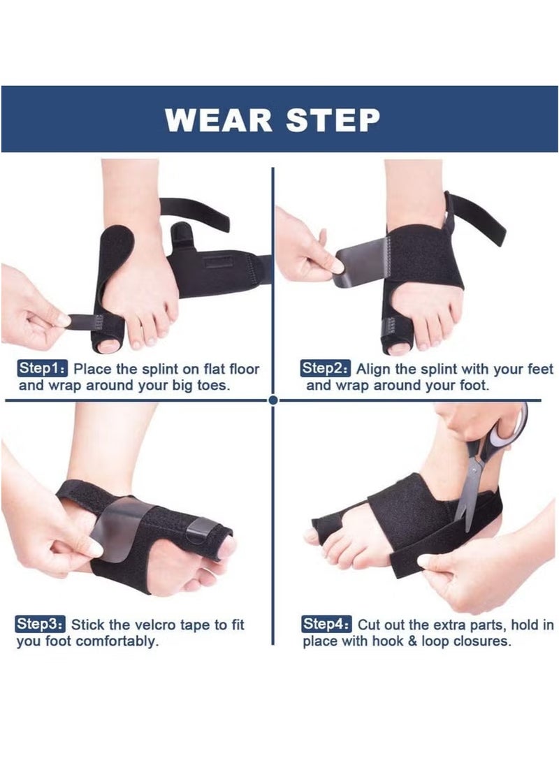 XUN Bunion Corrector Splint Orthopedic Big Toe Straightener Non-Surgical Hallux Valgus Correction Hammer Toe Straightener Corrector for Pain Relief Fits Men and Women - Image 4