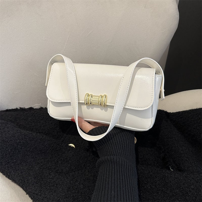 Elegant Women'S Bag Solid Color All-Match Hand Lock Small Square Bag 2023 New High-Grade Korean Style Shoulder Underarm Bag - Image 3