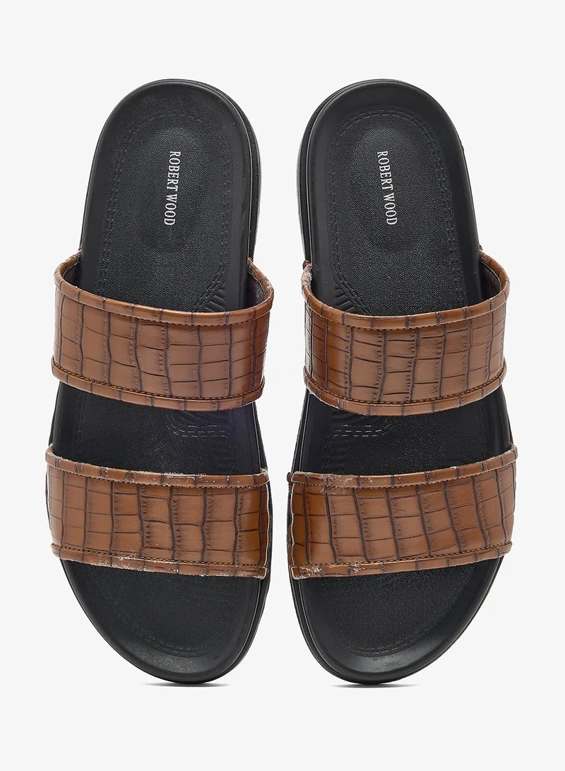 Robert Wood  Comfortline Croc Emboss Casual Sandals for Men | Best Price UAE
