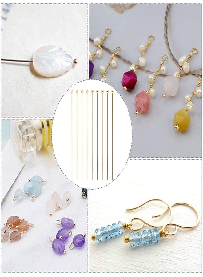 BENECREAT 100Pcs 18K Gold Plated Brass Ball Head Pins, 20 Gauge Wire Headpins for Earring Bracelet Jewelry Making - Image 5