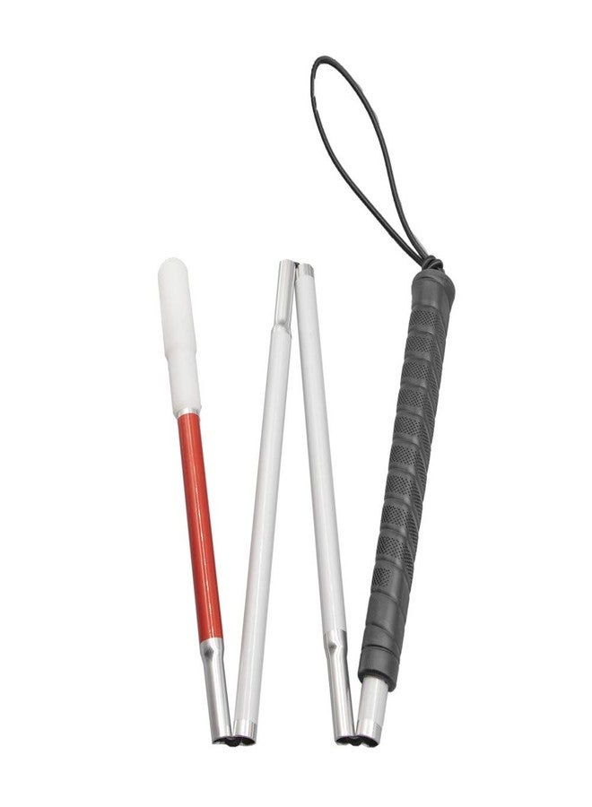 VISIONU Aluminum Folding Cane for the Blind,Folds Down 4 Sections, White Cane,with 2 Tips, (Black Handle, 80 cm) - Image 4