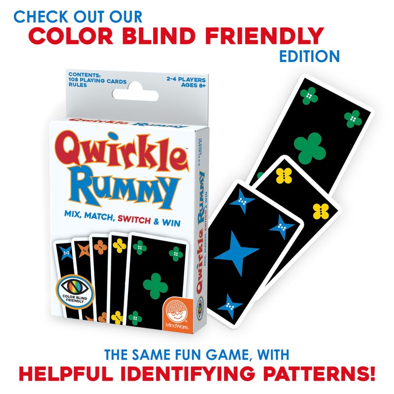 MindWare Qwirkle Rummy Card Game - Strategy Games for Adults and Family - Fun Family Games & Party Games for Adults - Match Shapes & Colors, Score Qwirkles to Win - Ages 8 and Up - Image 2