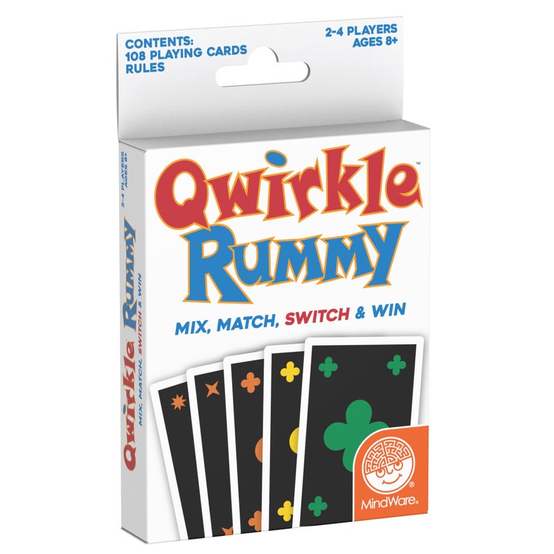 MindWare Qwirkle Rummy Card Game - Strategy Games for Adults and Family - Fun Family Games & Party Games for Adults - Match Shapes & Colors, Score Qwirkles to Win - Ages 8 and Up - Image 1