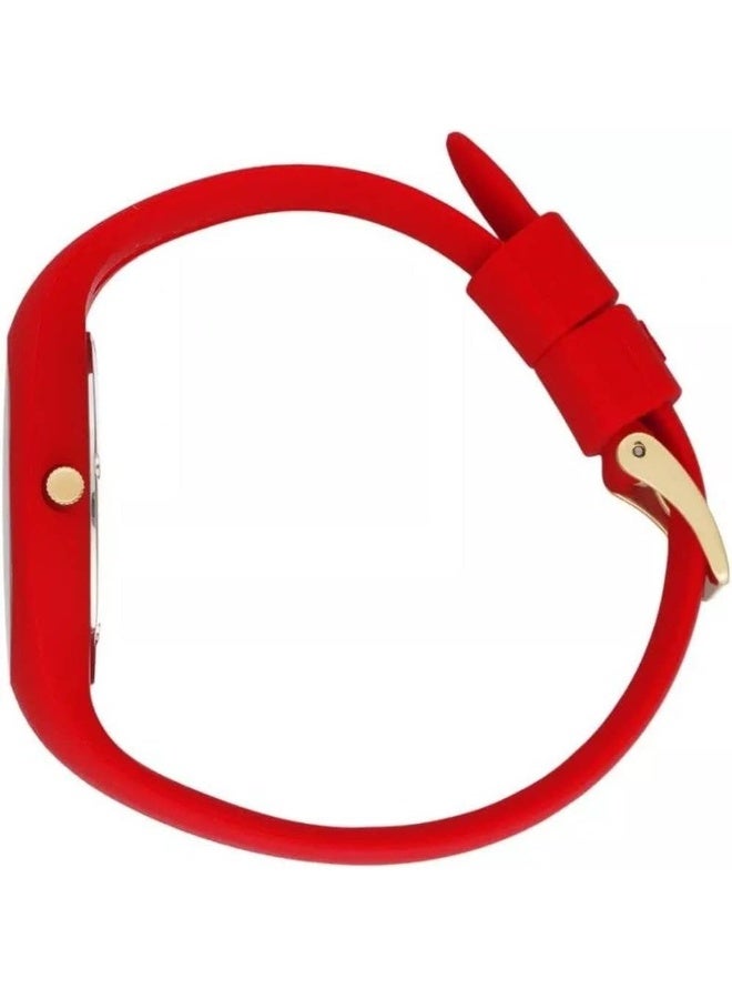 Ice Watch ساعة آيس غليتر النسائية التناظرية الكوارتز بحزام سيليكون IC021080، أحمر - Image 2