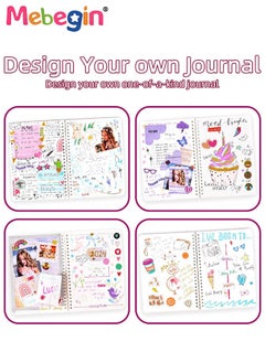 MEBEGIN DIY Journal Kit, 58PCS Personalized Diary Scrapbook Supplies and Stationery Kit, Complete Journaling Kit, Fun Creative Arts and Crafts, Easy to Carry and Storage, Ideal Gift for Girls Aged 4+  - Image 5