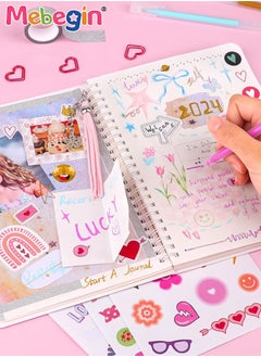 MEBEGIN DIY Journal Kit, 58PCS Personalized Diary Scrapbook Supplies and Stationery Kit, Complete Journaling Kit, Fun Creative Arts and Crafts, Easy to Carry and Storage, Ideal Gift for Girls Aged 4+  - Image 3