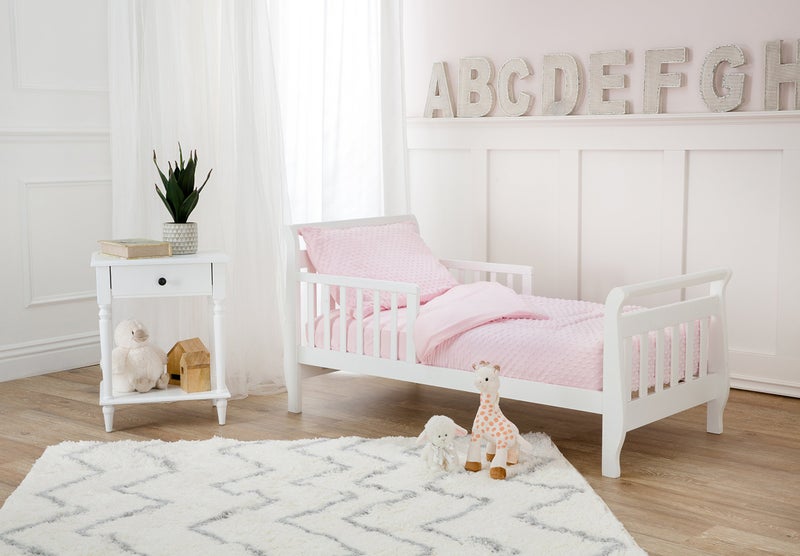 TL Care Minky Dot Chenille 4 Piece Toddler Bedding Set, Pink, for Boys and Girls - Image 2
