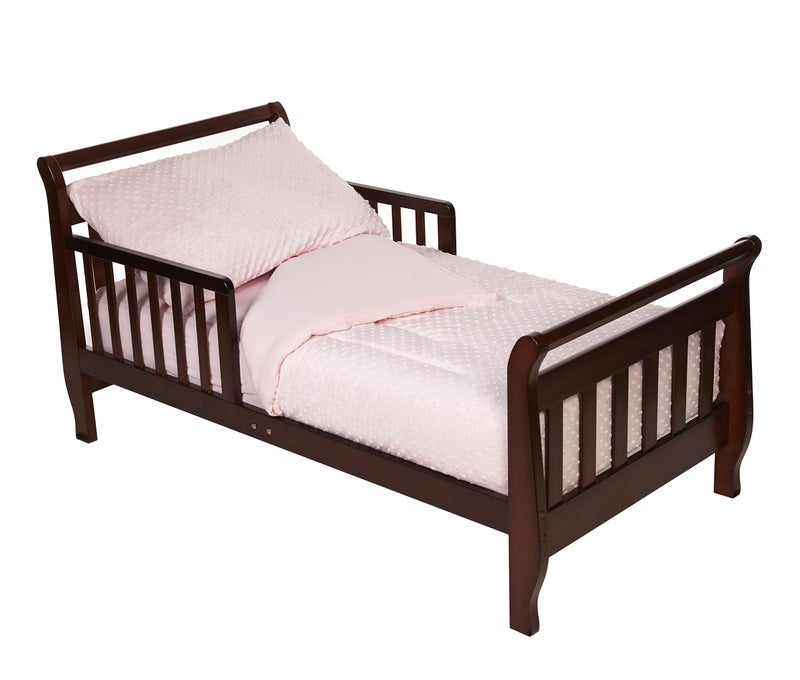 TL Care Minky Dot Chenille 4 Piece Toddler Bedding Set, Pink, for Boys and Girls - Image 1
